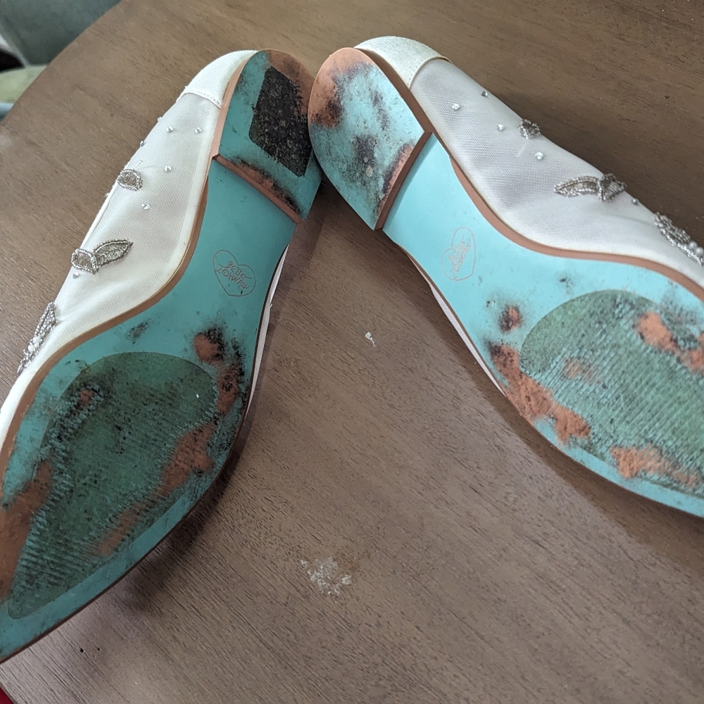 Betsey Johnson jeweled wedding flats - Picture 2 of 4
